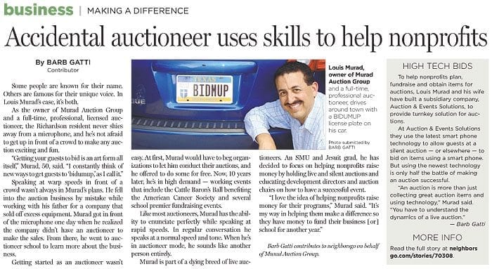 Accidental auctioneer uses skills to help nonprofits