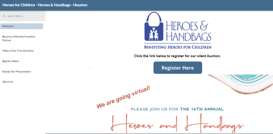 Virtual Fundraiser Website Example