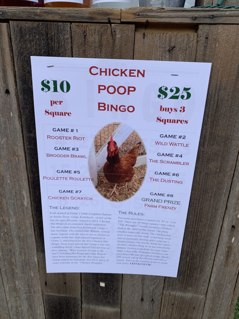 chicken poop bingo fundraising idea rules