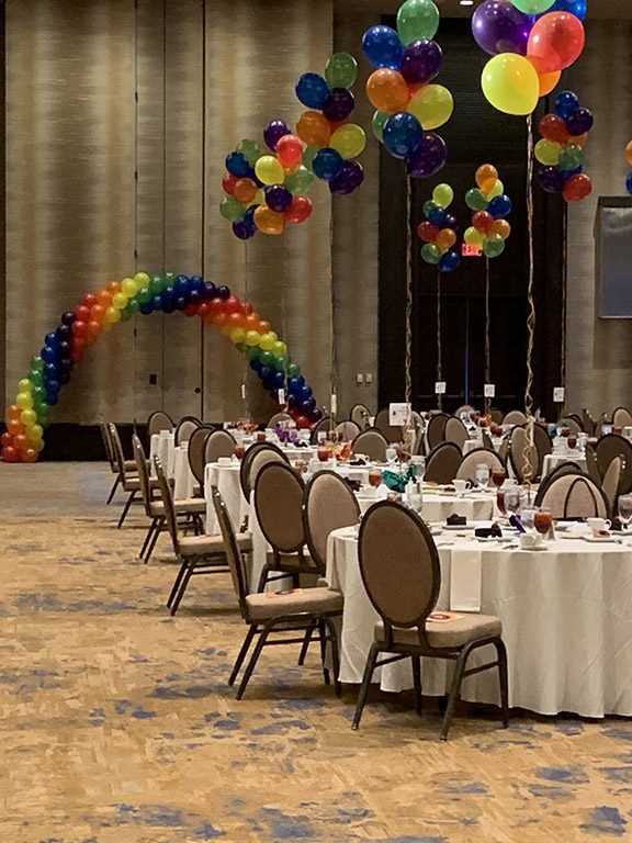 Table Decor At Over The Rainbow Fundraiser