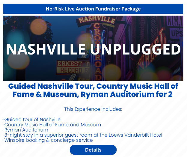 Nashville Unplugged Live Auction Fundraiser Package