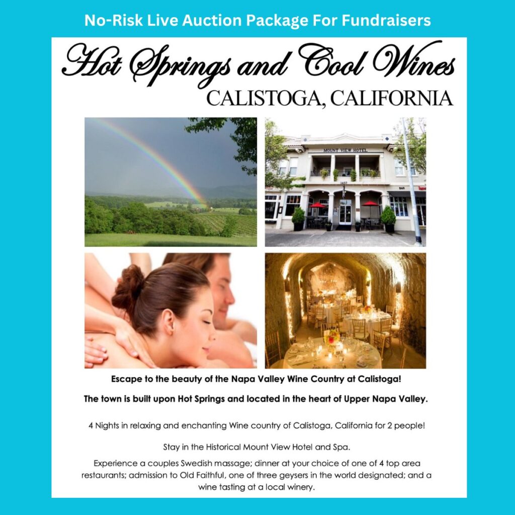 Hot Springs and Cool Wines Live Auction Event Package