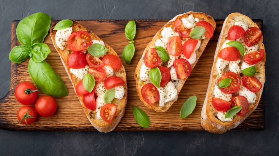 Bruschetta is a great food idea for a wedding theme fundraising event