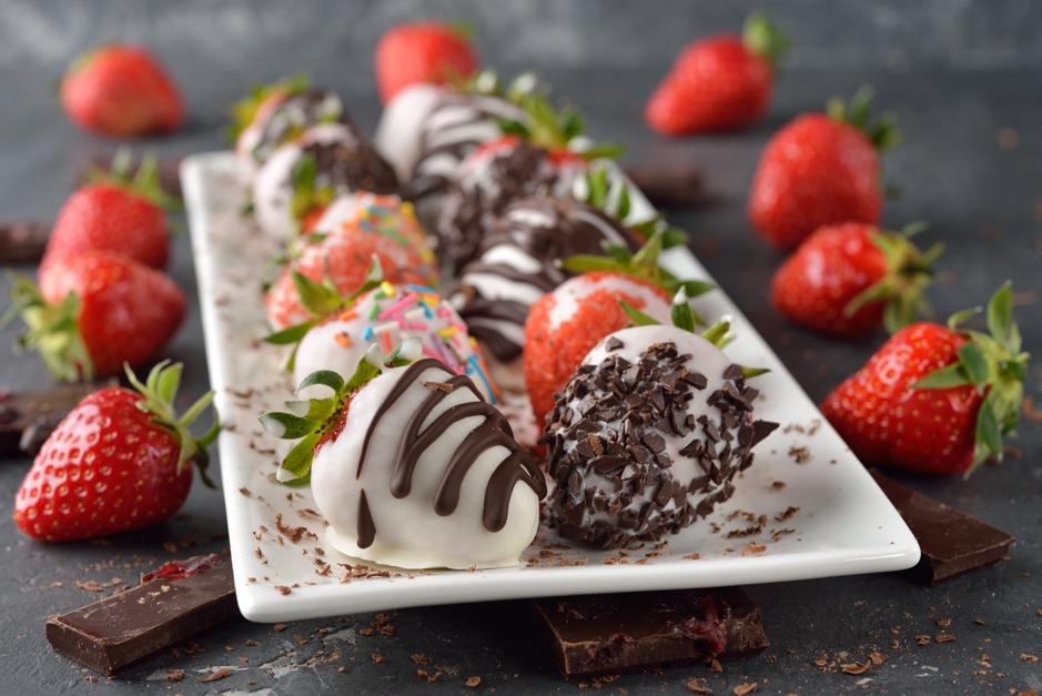 Chocolate covered strawberries are a great food idea for a wedding theme fundraising event