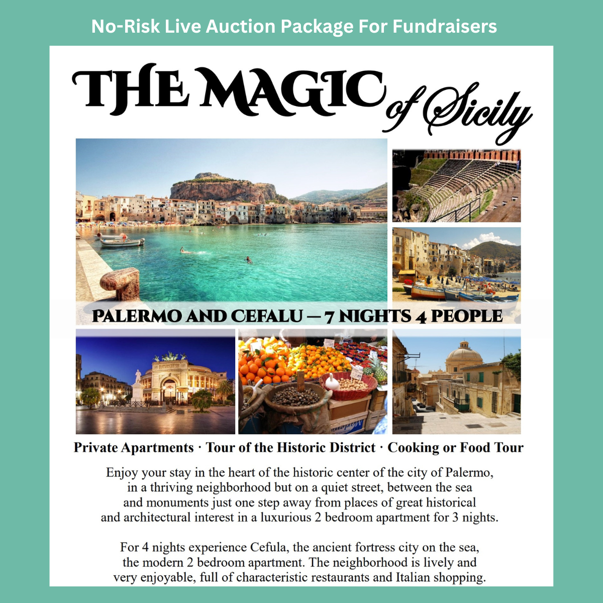 No risk live auction package The Magic of Sicily