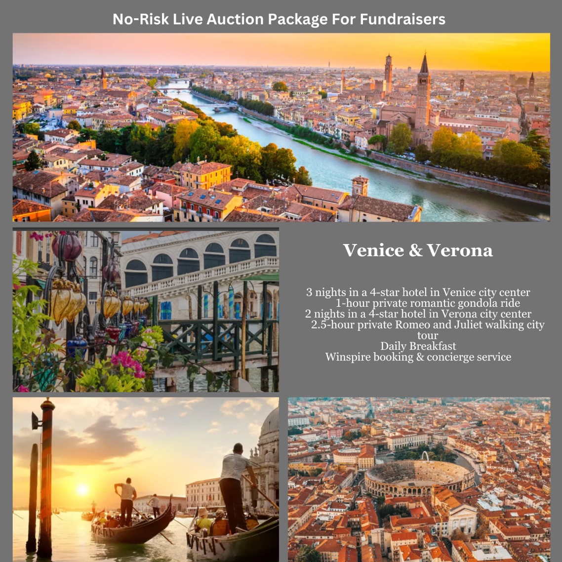 No risk live auction package Venice and Verona 