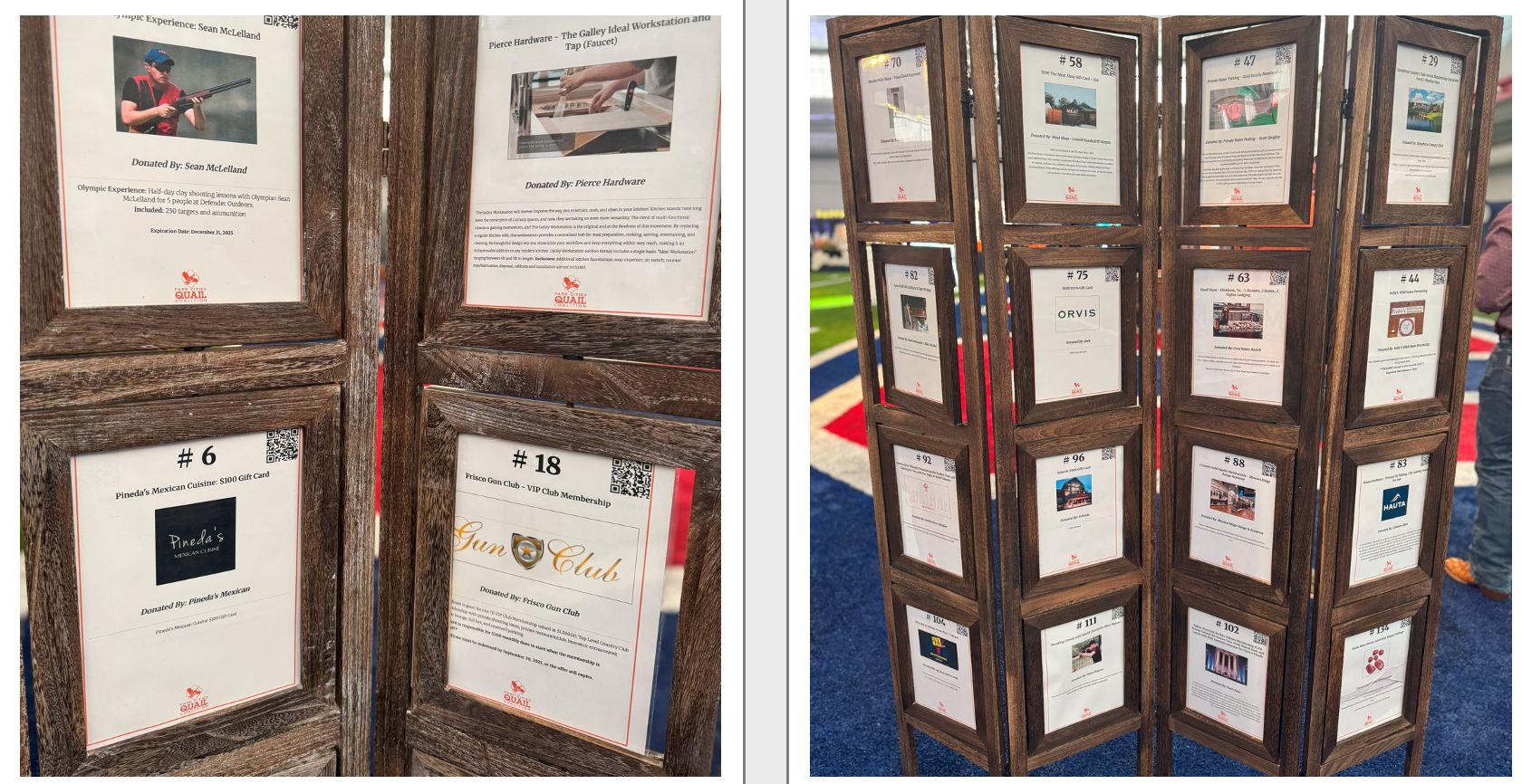 A collage of pictures displayed for an auction.