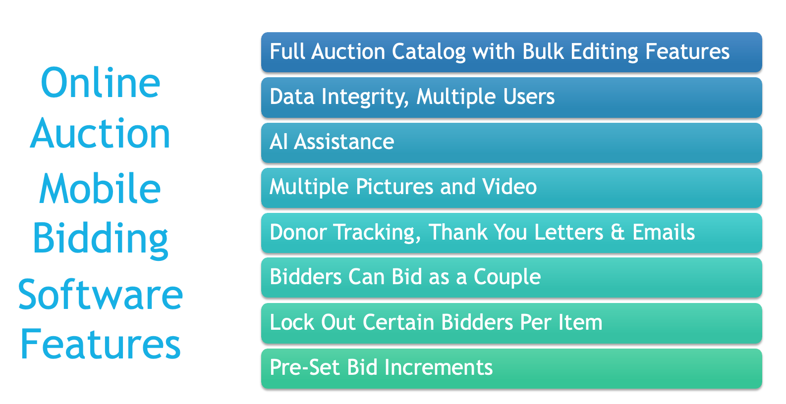 Use Auction Software to Streamline Everything in your silent auction.