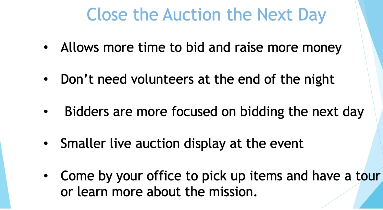 Auction closing strategies and auction fundraising tips