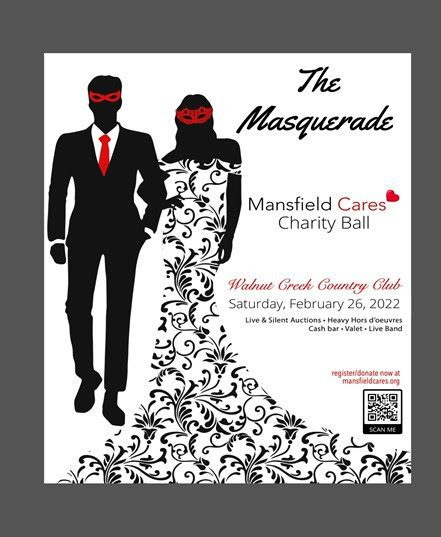 A poster for a masquerade charity ball