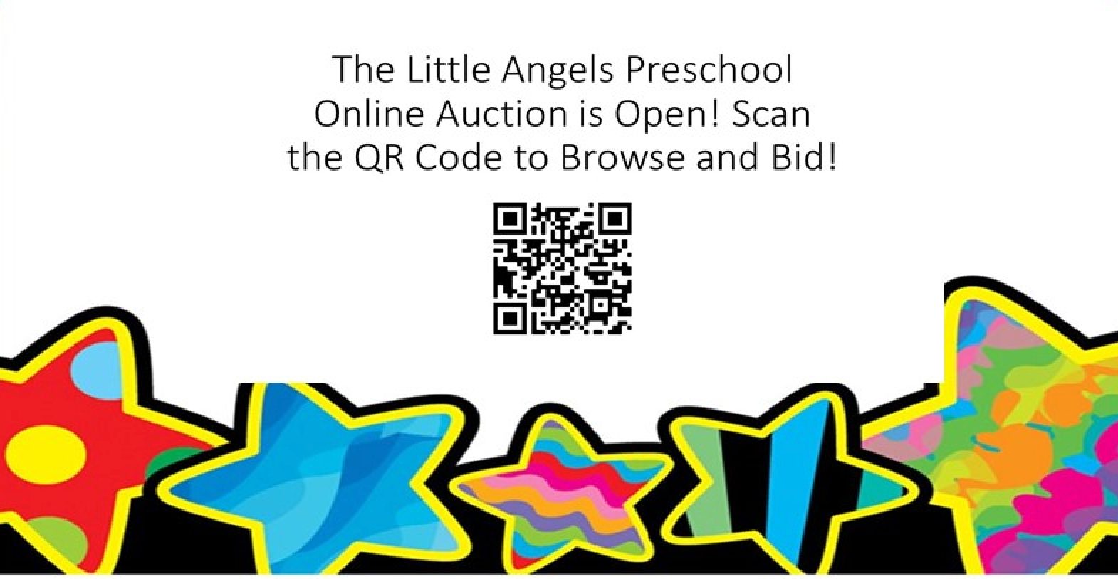 A qr code and a star border for an online auction