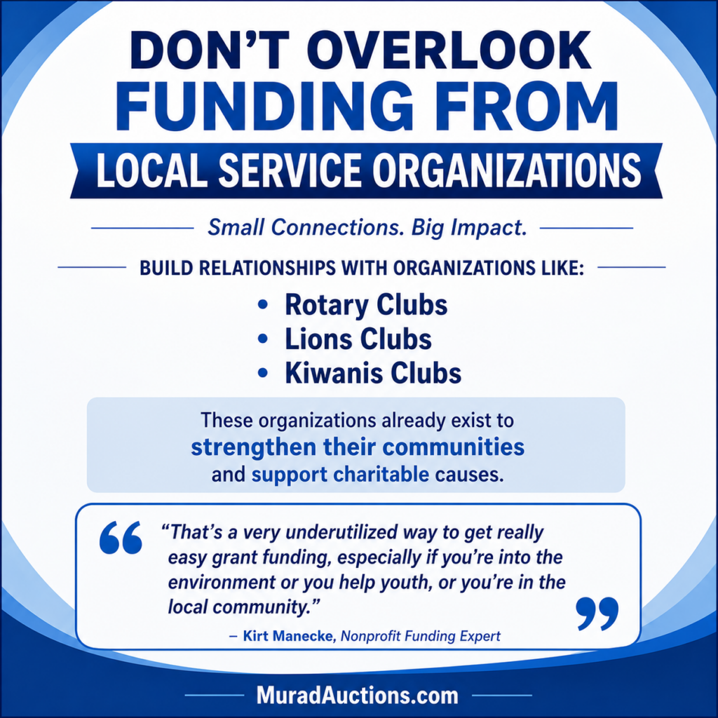 Seek Funding From Local Service Organizations
